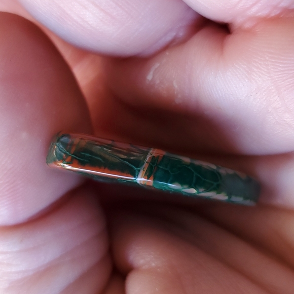 New Green Brown Fire Dragon Veins Agate Heart Shaped Pendant. - Picture 7 of 8